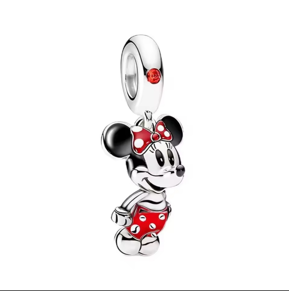 Disney Minnie Mouse Silver and Red Charm